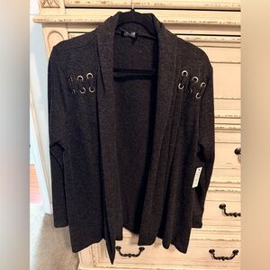 Black Open-Front Sweater